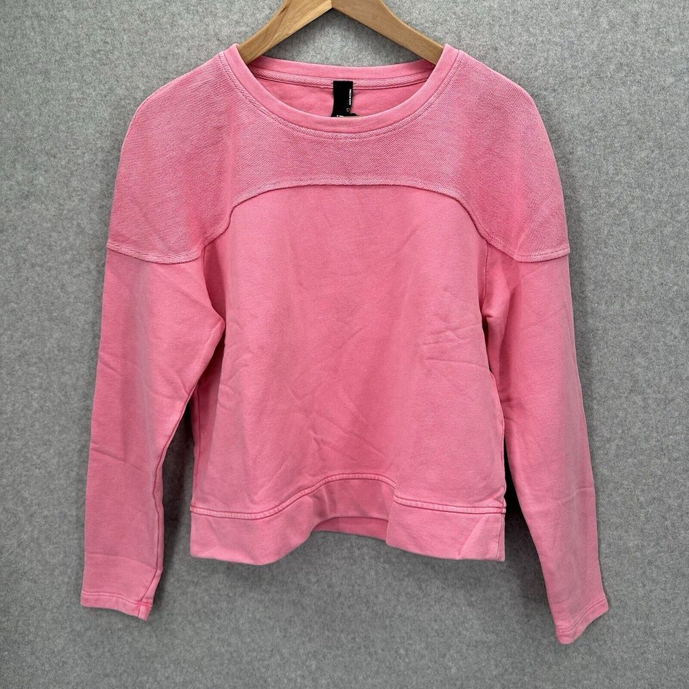 Bobi Los‎ Angeles Reverse Yoke Pullover Sweater Daiquiri Pink Cotton Size Medium